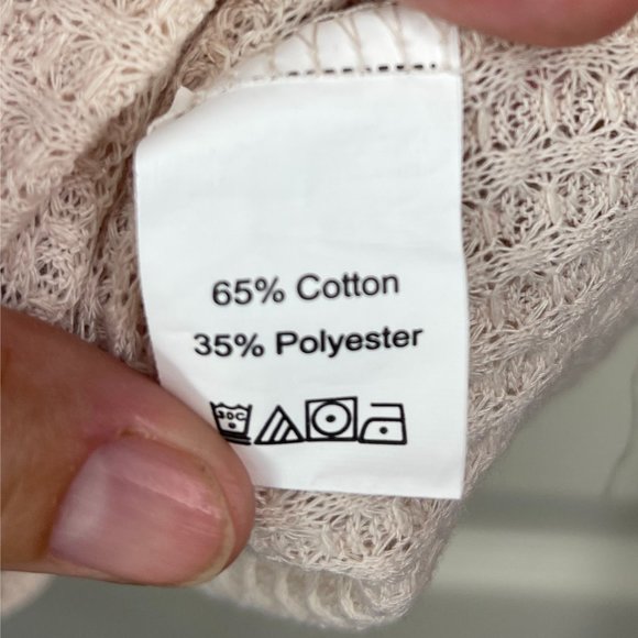 ROWME | Tan Long Sleeve Tie Front Crop Top | Size S - Picture 6 of 8